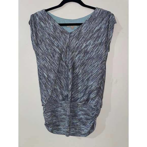 Knox Rose Tops - Knox Rose Blue Gray Striped Ruched Tunic Top XS